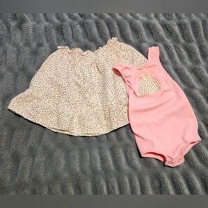 💐 4T- Vintage Girls 2-Piece Floral/Frog Set